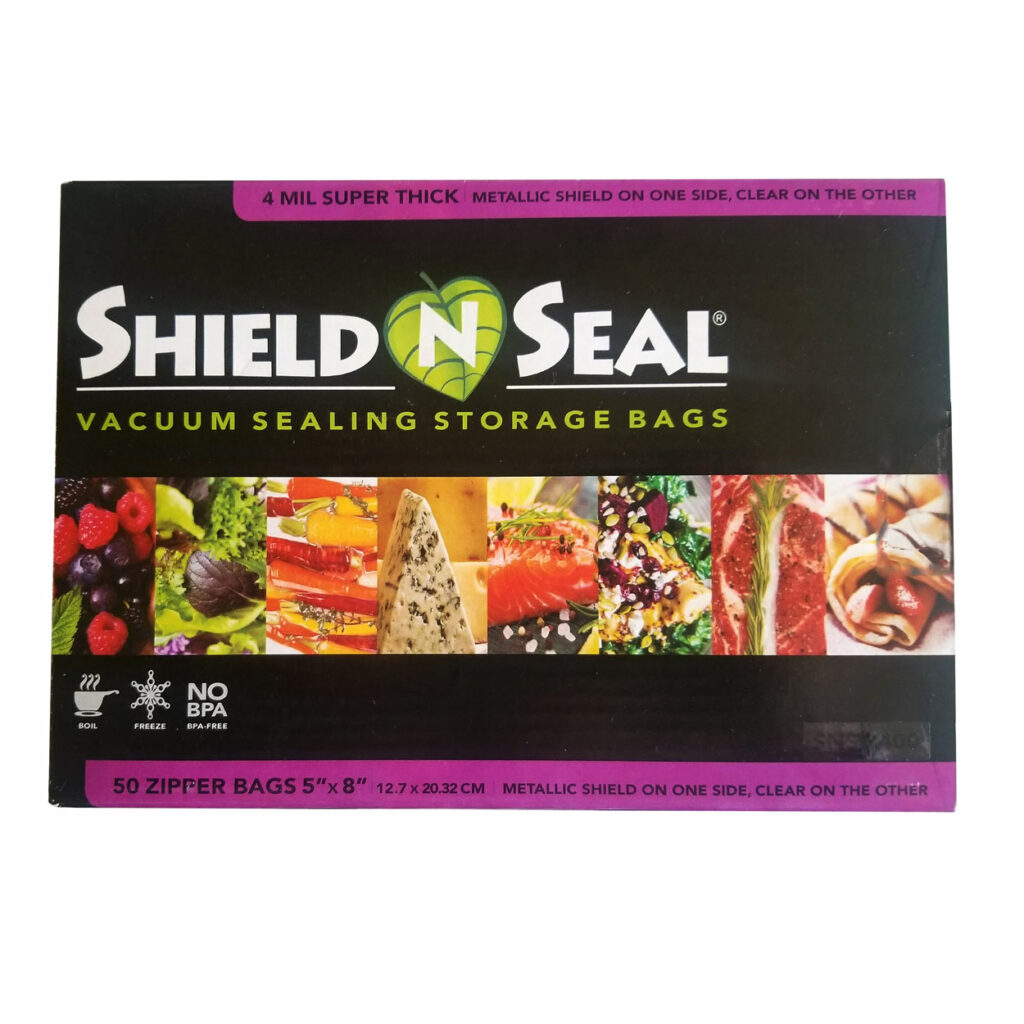 Shield N Seal 5"x8" Metallic-Clear Pre-Cut 4mil Vac Bag w/zipper