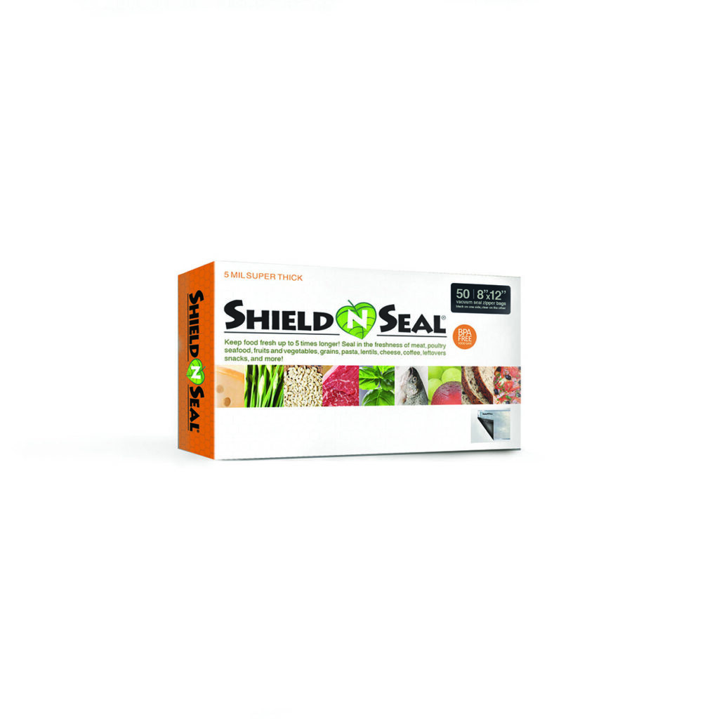 Shield N Seal 8"x12" Black-Clear Pre-Cut 5mil Vac Bag w/zipper