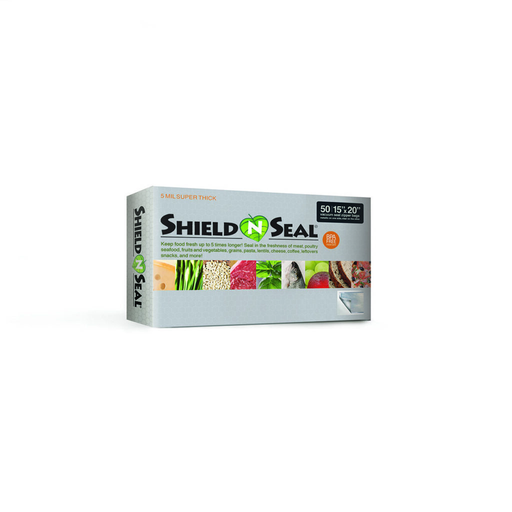Shield N Seal 15" x 20" Metallic-Clear Pre-Cut 4mil Vac Bag w/zipper