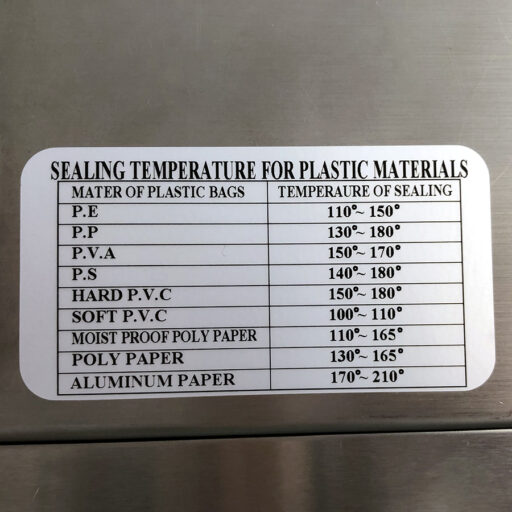 wellscan-band-sealer-stainless steel-chart-temperature