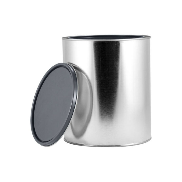 Quart Grey Epoxy Lined Paint Can and Lid Wells Can Company