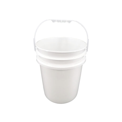 5 US Gallon White Plastic Pail with Handle