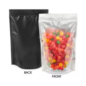 7x11x4 5mil Silver/Clear Black Back Standup Zipper Pouch Bag 100PK